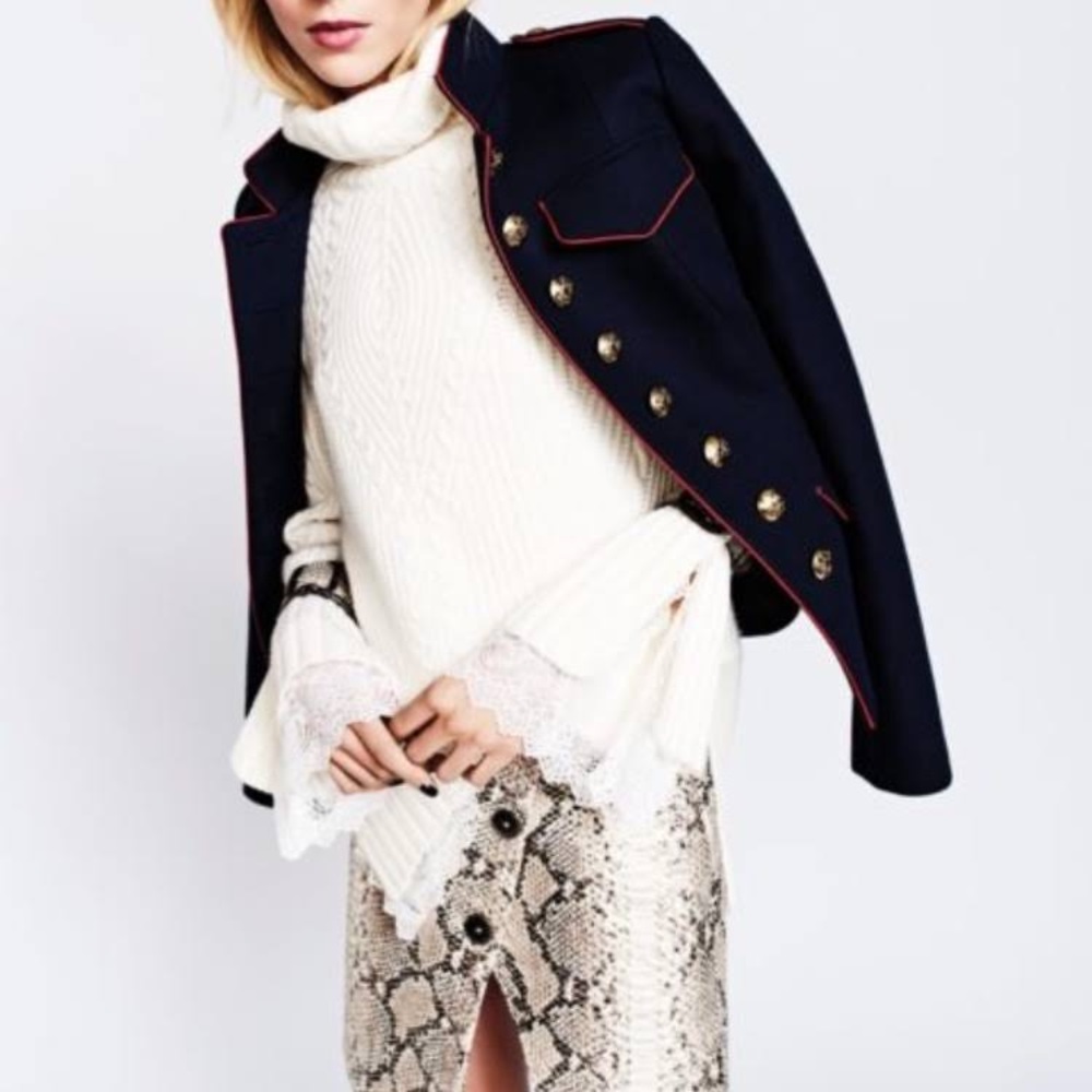 Banana Republic X Olivia Palermo Navy Military Jacket XXS Petite